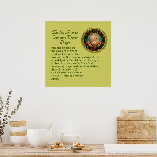 セントアンドリュークリスマスノヴェナ祈りの言葉 ポスター (キッチン)