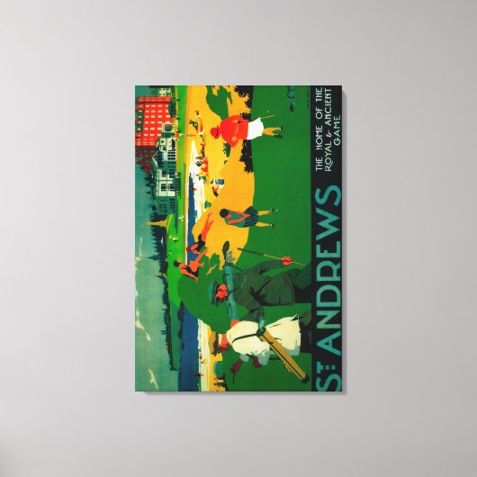 セントアンドリュースヴィンテージポスターヨーロッパ キャンバスプリント (正面)