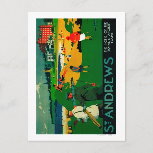 セントアンドリュースヴィンテージポスターヨーロッパ ポストカード (正面)