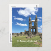 セントアンドリューズスコットランド大聖堂の廃墟サニースカイ ポストカード (正面/裏面)