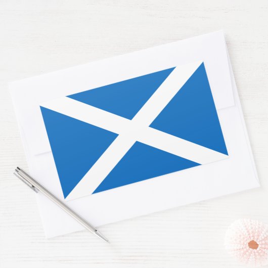 セントアンドリュー州旗、サルタイヤまたはスコットランド州旗 長方形シール (封筒)