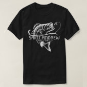 セントアンドリュー魚釣り守護聖人フィッシャーマンキャソル Tシャツ (デザイン正面)