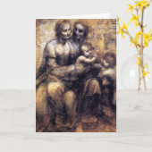 セントアンナのスケッチのヴァージンそして子供 カード (黄色い花)