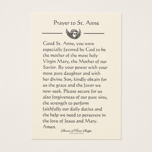 セントアン賛美ヴァージンマリア祈りの言葉ホーリーカード (裏面)