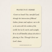 セントイシドールザ農家労働者宗教祈りの言葉 (裏面)