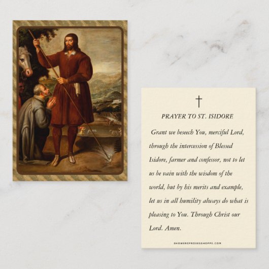 セントイシドールザ農家労働者宗教祈りの言葉 エンクロージャーカード (正面/裏面)