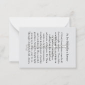 セントイパーソナライズされたボ弁護士の祈りの言葉カード ノートカード (裏面)