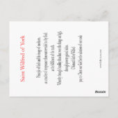 セントウィルフレッドオブヨーク祈りの言葉カード ポストカード (裏面)