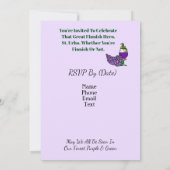 セントウルホズデイパーティの招待状パープル&グリーン 招待状 (裏面)