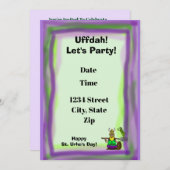 セントウルホズデイパーティの招待状パープル&グリーン 招待状 (正面/裏面)