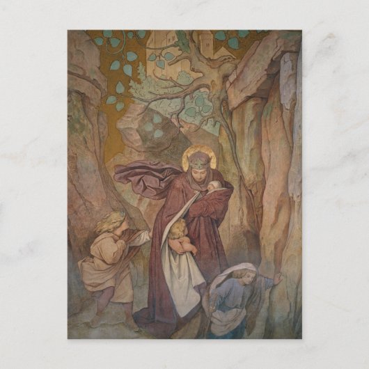 セントエリザベートのワルツブルク城からの出発 ポストカード (正面)