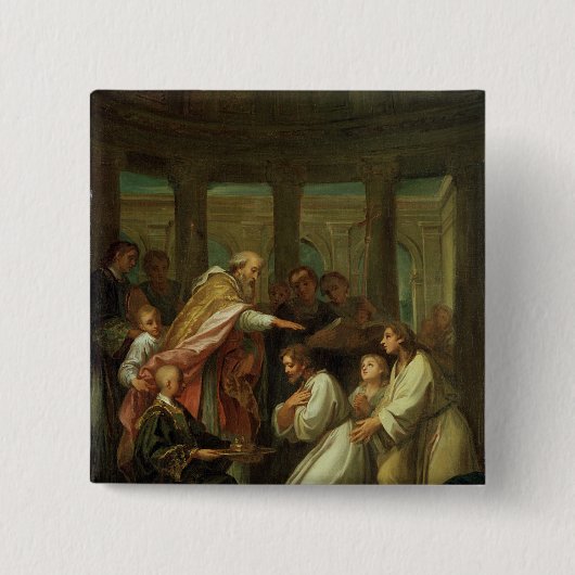 セントオーガスティンの洗礼 缶バッジ (正面)