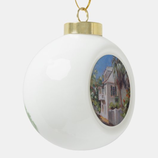 セントオーガスティンアビレス通りフロリダ セラミックボールオーナメント (左)