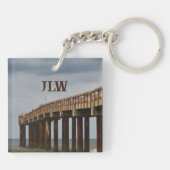 セントオーガスティンビーチピアフロリダフォト キーホルダー (裏面)