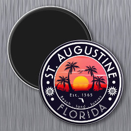 セントオーガスティンビーチフロリダビーチパームツリー マグネット
