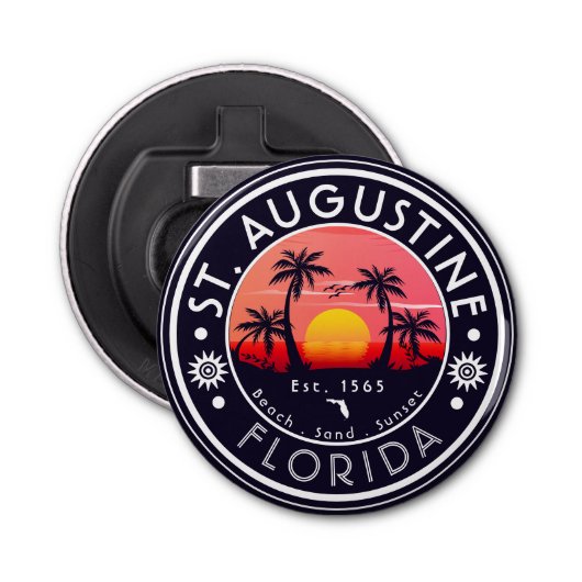 セントオーガスティンビーチフロリダビーチパームツリー 栓抜き (正面)