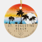 セントオーガスティンビーチフロリダレトロサンセットお土産 セラミックオーナメント (正面)