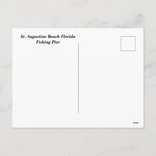 セントオーガスティンビーチフロリダ魚釣りPIer シーズンポストカード (裏面)