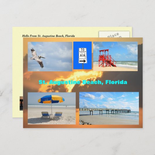 セントオーガスティンビーチ、フロリダはがき ポストカード (正面/裏面)