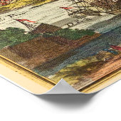 セントオーガスティンフロリダアンティーク1686版木、銅版、版画 ポスター (角)