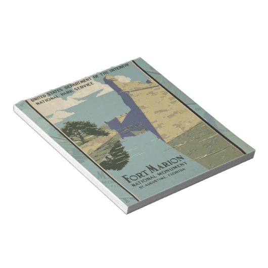 セントオーガスティンフロリダスペインのフォートマリオンのポスター ノートパッド (アングル)