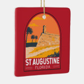 セントオーガスティンフロリダトラベルアートヴィンテージ セラミックオーナメント (右)