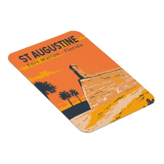 セントオーガスティンフロリダトラベルアートヴィンテージ マグネット (右側)