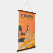 セントオーガスティンフロリダトラベルアートヴィンテージ 吊り下げ型タペストリー (傾斜あり)