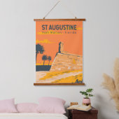 セントオーガスティンフロリダトラベルアートヴィンテージ 吊り下げ型タペストリー (寝室)