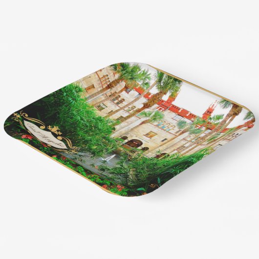 セントオーガスティンフロリダライトナー博物館&ガーデン ペーパープレート (傾斜あり)