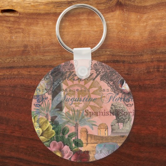 セントオーガスティンフロリダ旅行アンティークアート キーホルダー (正面)