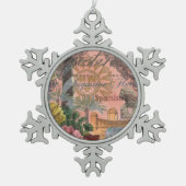 セントオーガスティンフロリダ旅行アンティークアート スノーフレークピューターオーナメント (正面)