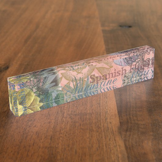 セントオーガスティンフロリダ旅行アンティークアート デスクネームプレート (側面)