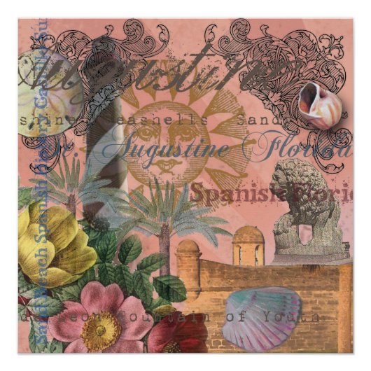 セントオーガスティンフロリダ旅行アンティークアート ポスター (正面)