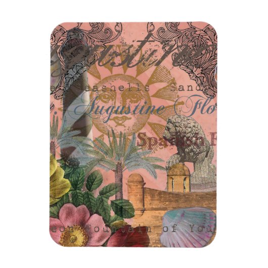 セントオーガスティンフロリダ旅行アンティークアート マグネット (縦)