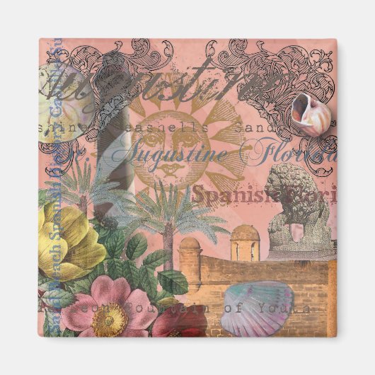 セントオーガスティンフロリダ旅行アンティークアート マグネット (正面)