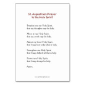 セントオーガスティンホーリースピリット祈りの言葉カード テーブルナンバー (裏面)