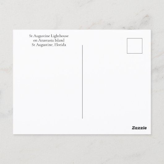 セントオーガスティンライトハウスアナスタシアアイランドフロリダ ポストカード (裏面)
