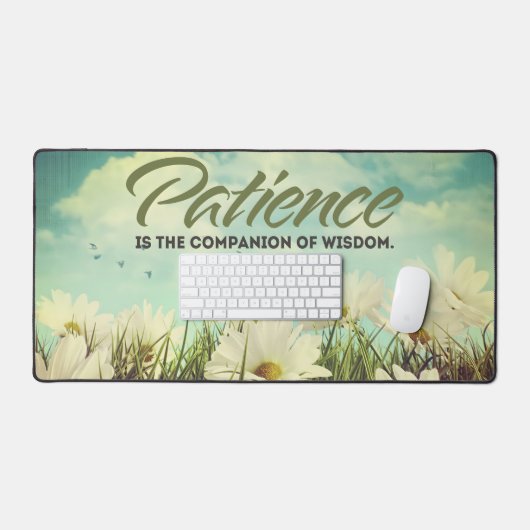 セントオーガスティン感動的引用文「忍耐」 デスクマット (キーボード&マウス)