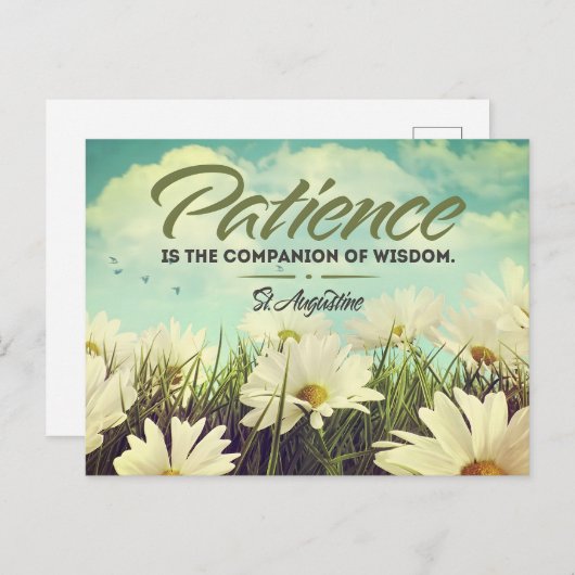 セントオーガスティン感動的引用文「忍耐」 ポストカード (正面/裏面)