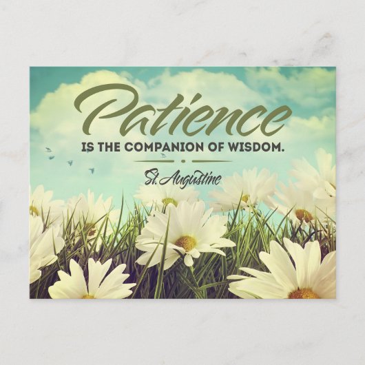 セントオーガスティン感動的引用文「忍耐」 ポストカード (正面)