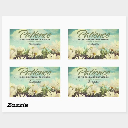 セントオーガスティン感動的引用文「忍耐」 長方形シール (シート)