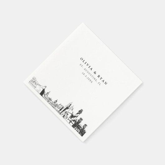 セントオーガスティン結婚のカクテルナプキン スタンダードカクテルナプキン (角)