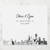 セントオーガスティン結婚のシャンパパーソナライズされたンラベル スパークリングワインラベル (シングルラベル)