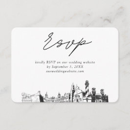 セントオーガスティン結婚のミニマリストスケッチRSVP エンクロージャーカード