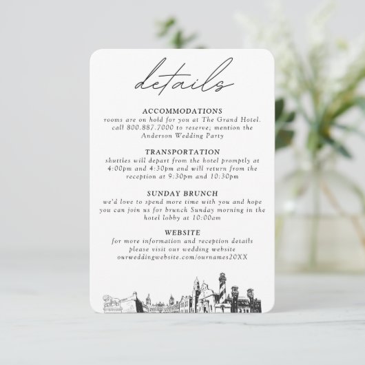 セントオーガスティン結婚の小さな垂直詳細 エンクロージャーカード (スタンド正面)