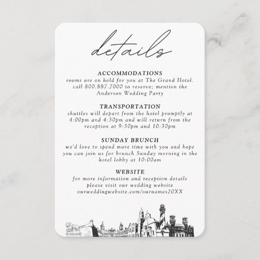 セントオーガスティン結婚の小さな垂直詳細 エンクロージャーカード (正面)