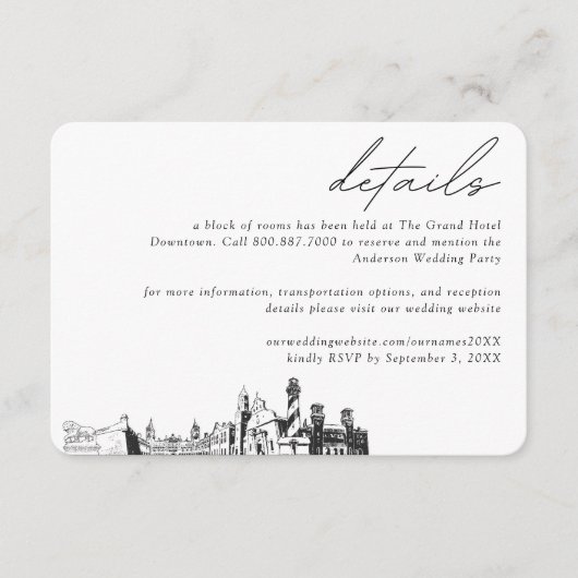 セントオーガスティン結婚ズホテルルームブロック詳細 エンクロージャーカード (正面)