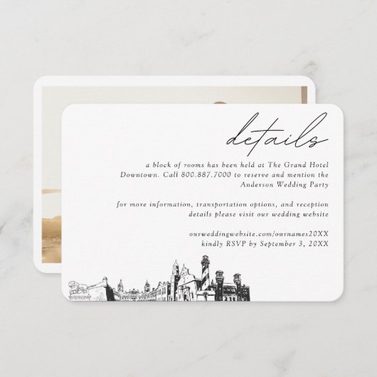 セントオーガスティン結婚ズホテルルームブロック詳細 エンクロージャーカード (正面/裏面)