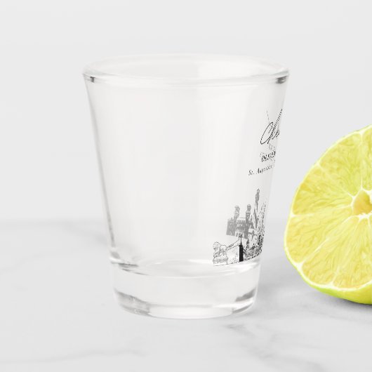 セントオーガスティン結婚式の引き出物パーソナライズされた応援 ショットグラス (左)